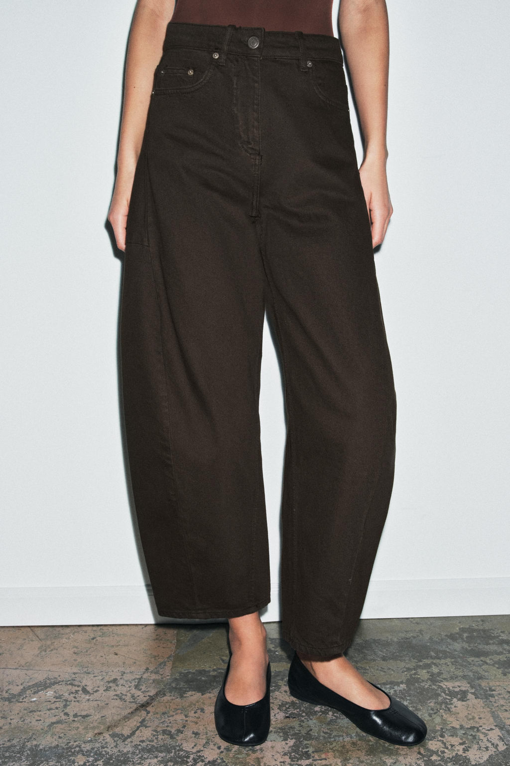 ZW COLLECTION BALLOON MID-WAIST JEANS - Zara фото 12