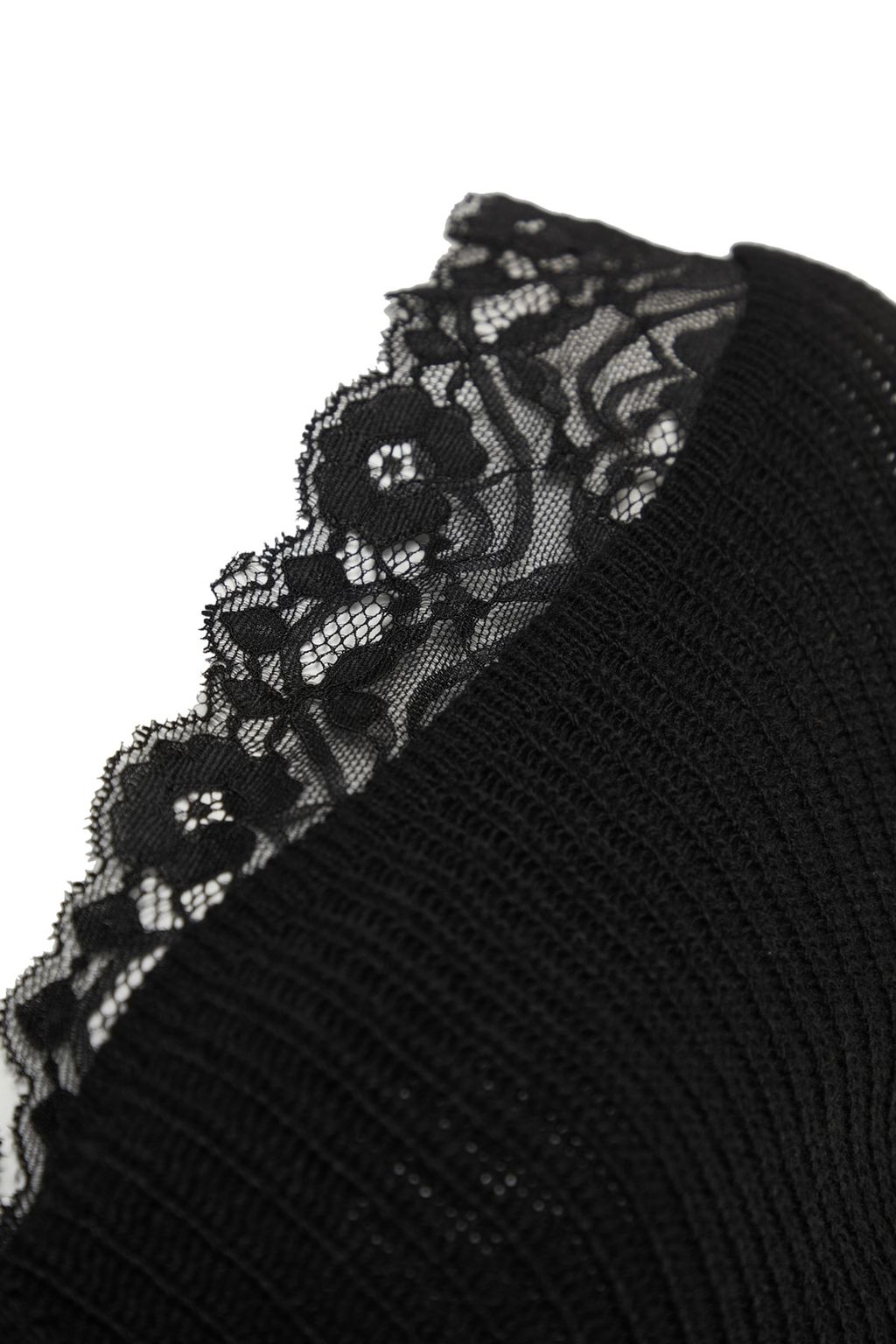 Siyah Kruvaze Dantel Garnili Triko Kazak TWOAW22KZ0522 - Trendyolmilla фото 7