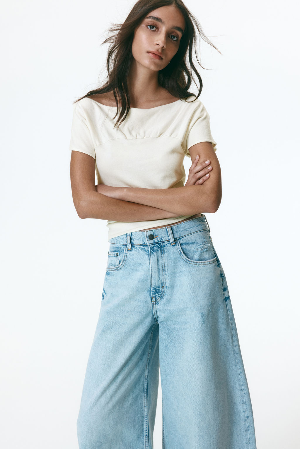 Top fruncido con manga japonesa - H&m фото 4