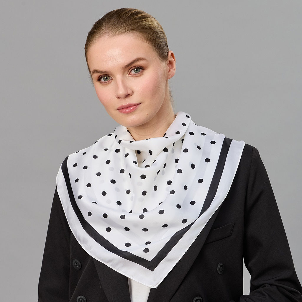 Платок 68х68 Горошек, цвет белый - Мастерская ПОКРОВ фото 4