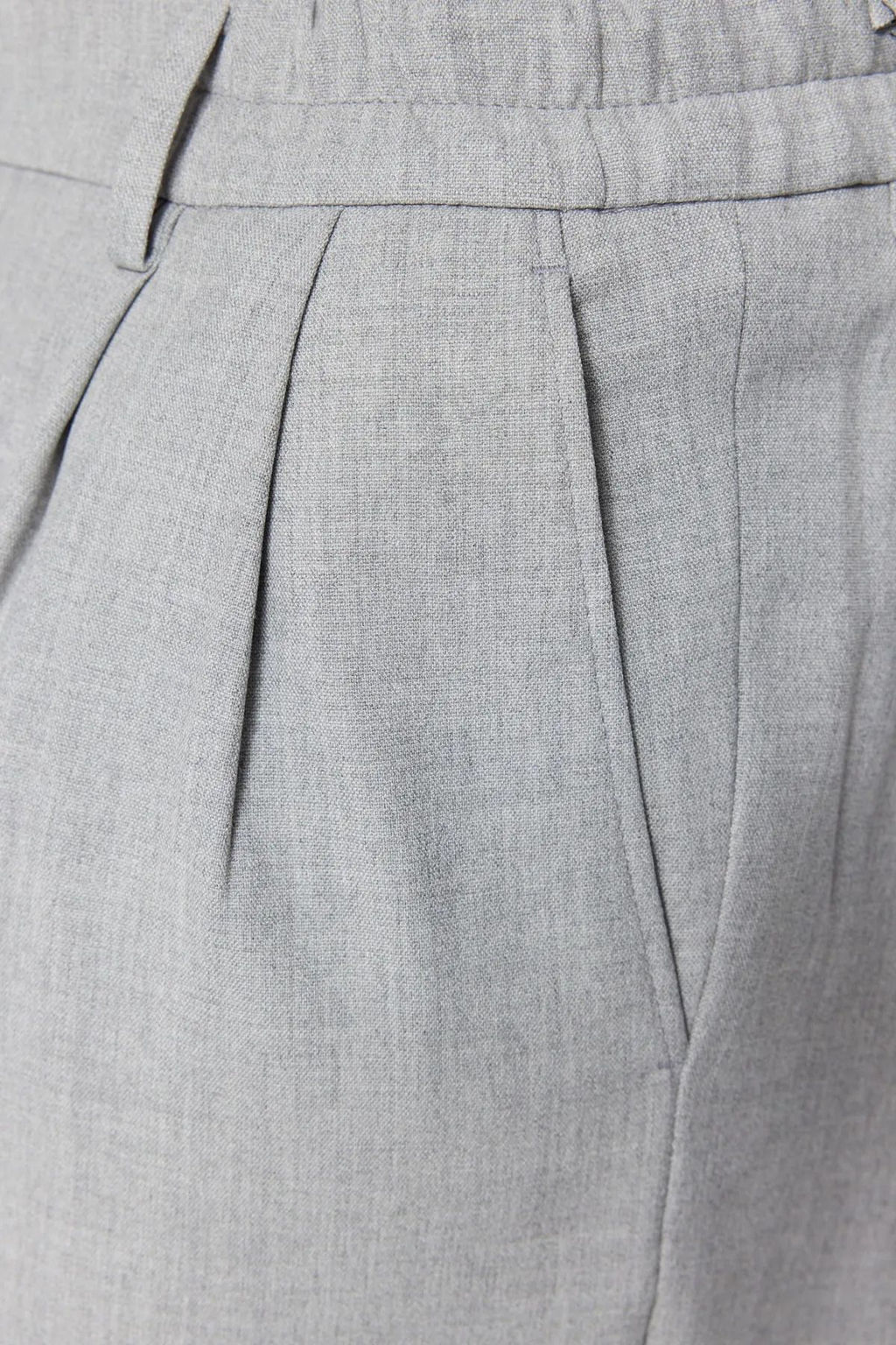 TRENDYOL MAN Gri Palazzo Lastik Belli Pileli Bol Kumas Pantolon TMNAW23PL00037 - Trendyolmilla фото 7