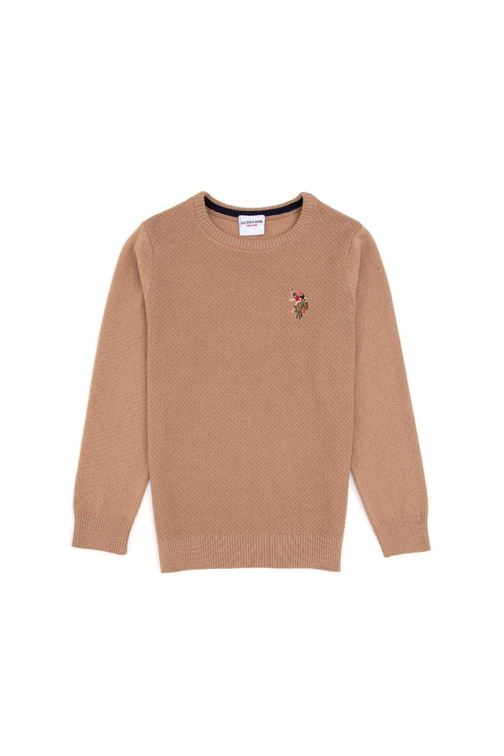 Erkek _ocuk Camel Melanj Bisiklet Yaka Basic Kazak