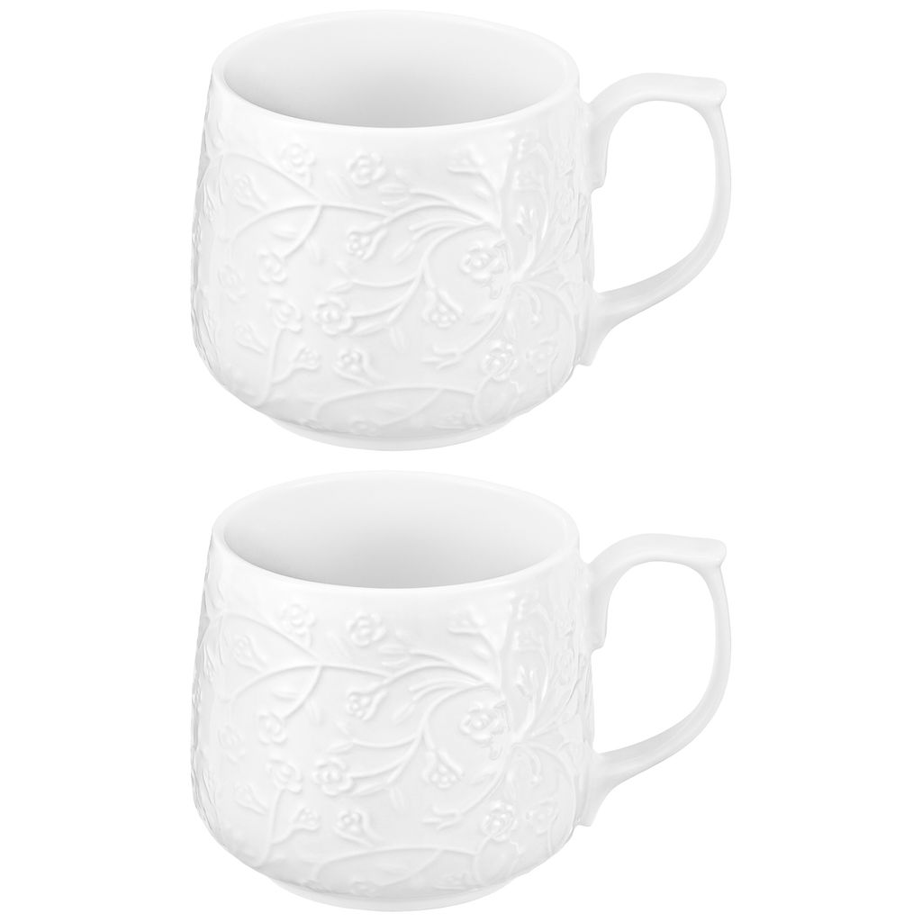 Набор 2 кружек 500 мл 13,5*10*9 см "Веточки-цветочки", фарфор