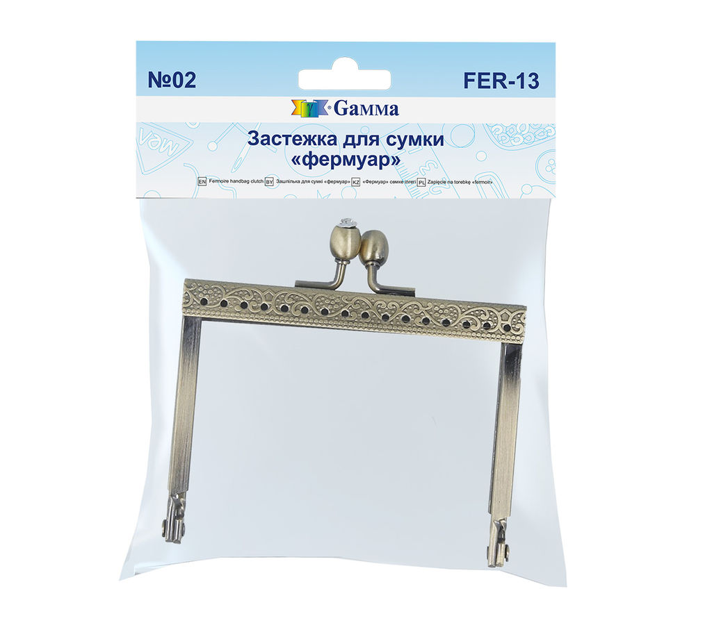 Gamma FER-13 Застежка для сумки фермуар 8 x 6.5 см 5 х 1 шт. №02 под состаренную бронзу
