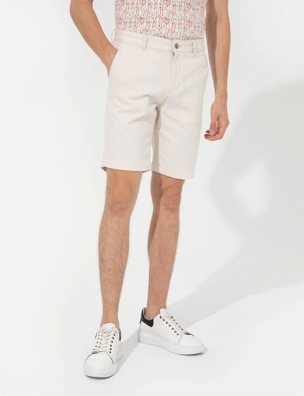 Ekru Slim Fit Bermuda _ort - Pierre cardin фото 2