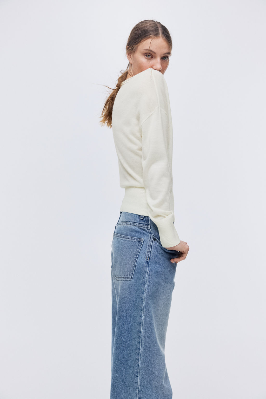 Top de un hombro en punto fino - H&m фото 7