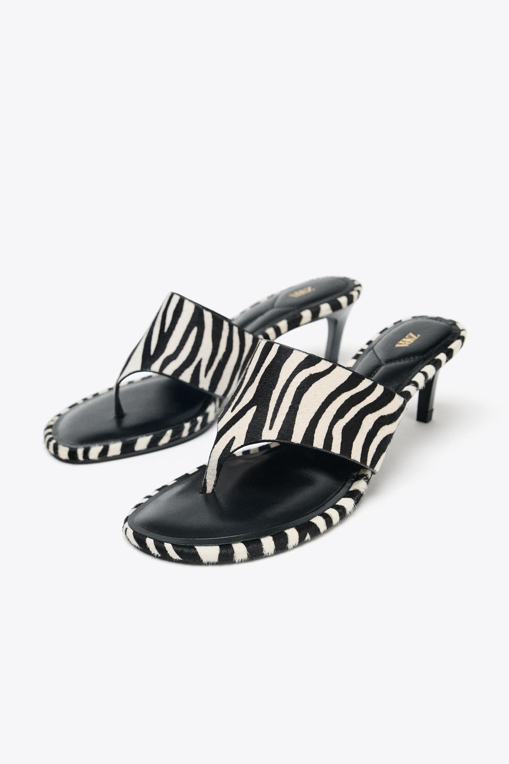 ANIMAL PRINT LEATHER SANDALS - Zara фото 8
