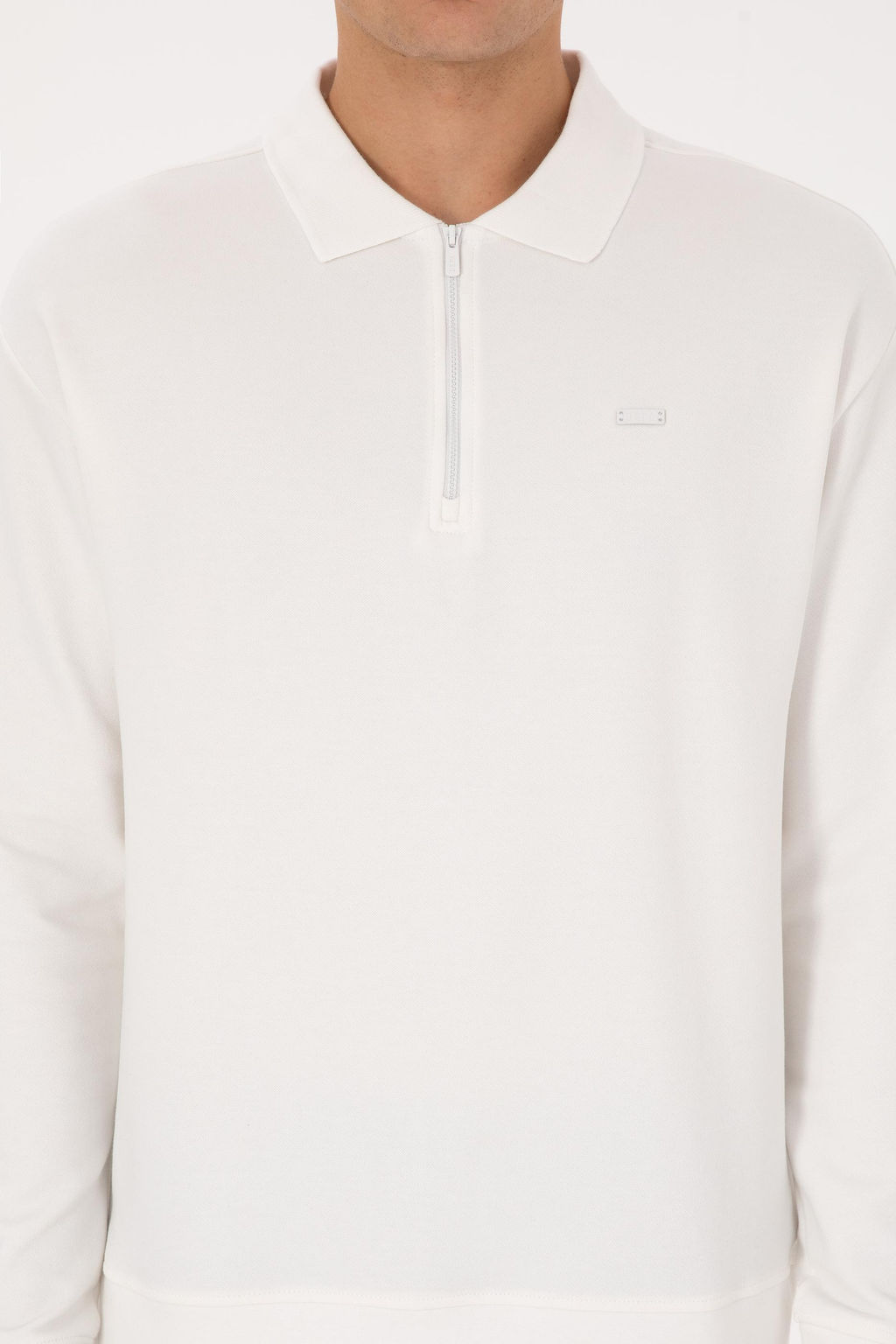 Erkek Beyaz Sweatshirt