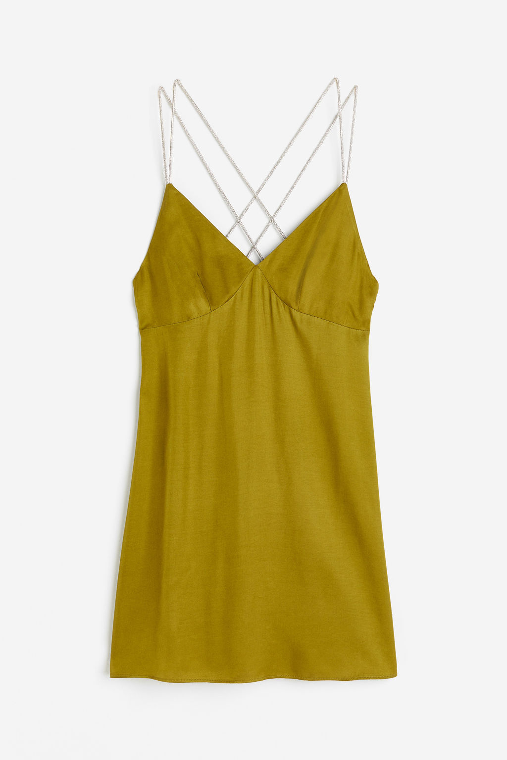 Vestido de sat?n con tirantes de strass - H&m фото 2