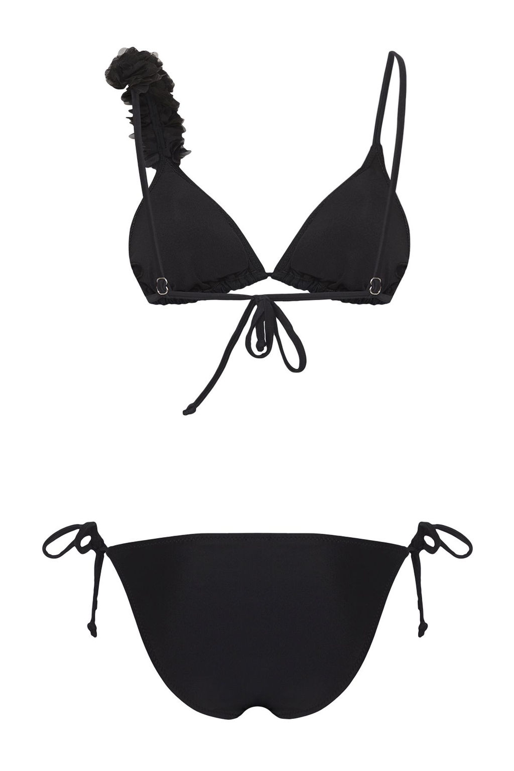 TRENDYOLMILLA Siyah Ucgen Cicek Aplikeli Regular Bikini Tak?m? TBESS25BT00081  фото 6