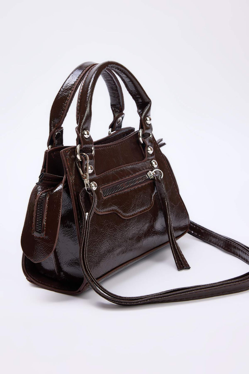 Koyu Kahverengi Capraz Ask?l? Kad?n Mini Boy Tote Canta TWOAW25OC00004 - Trendyolmilla фото 2