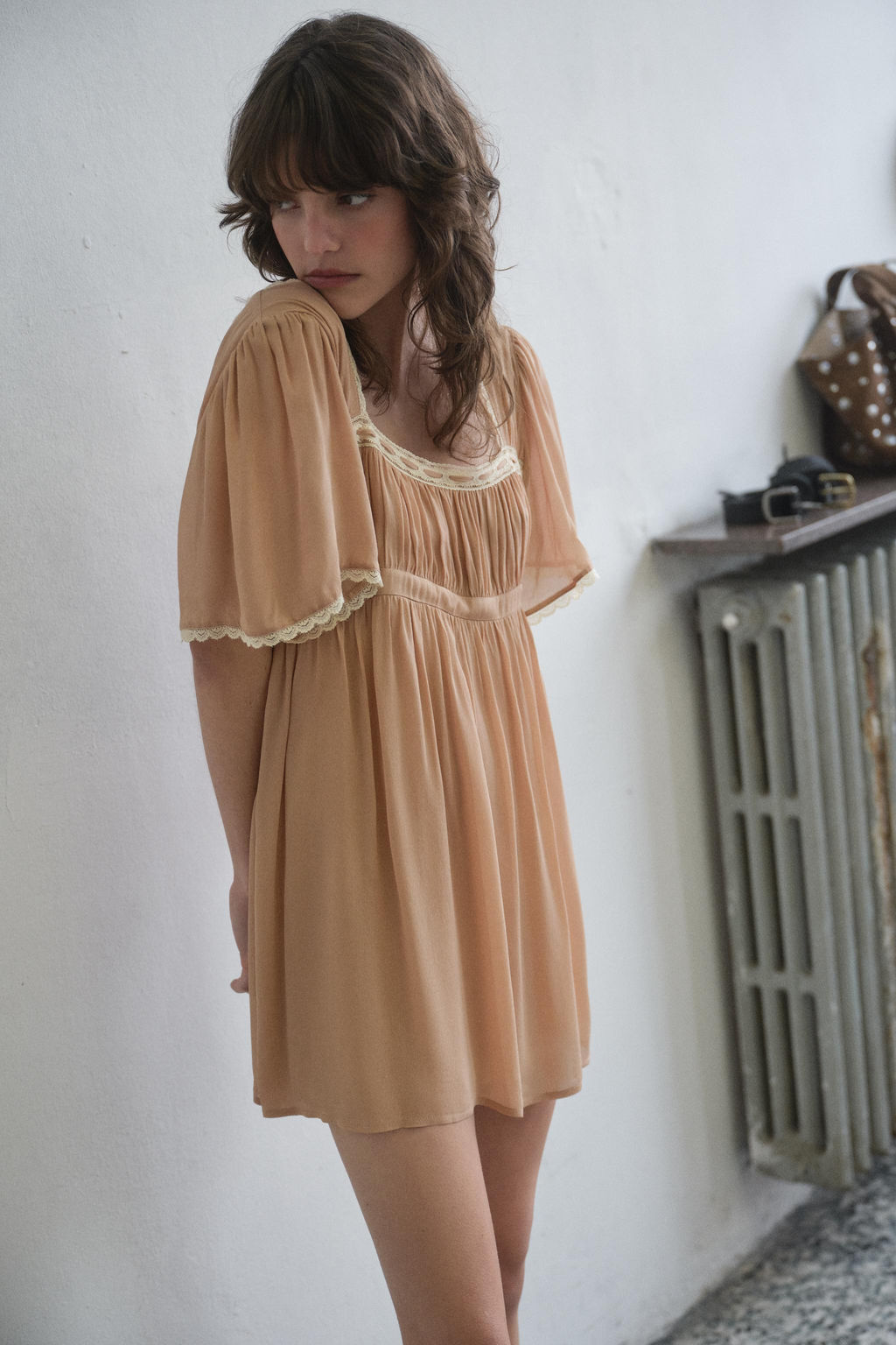 VESTIDO COMBINADO ENCAJE / Rosa palo - Zara фото 2