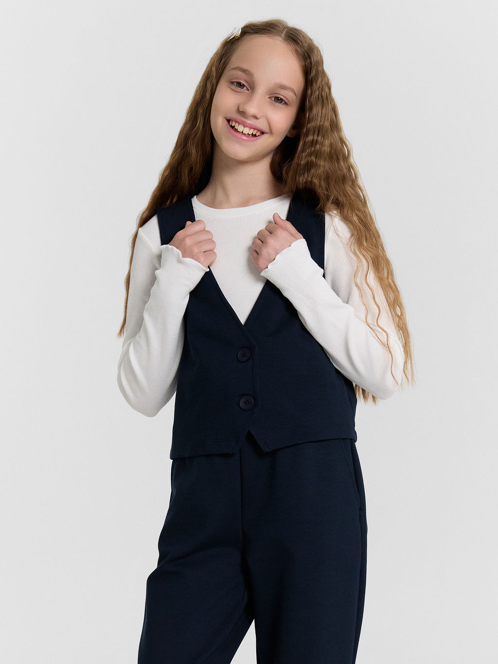 Жилет для девочек синий
