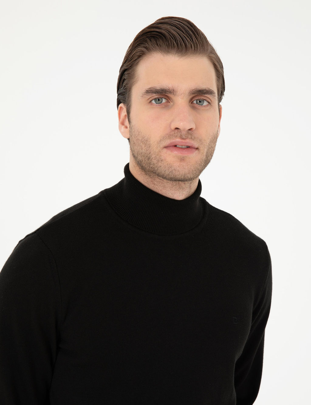 Siyah Slim Fit Bal_k__ Yaka Basic Triko Kazak - Pierre cardin фото 2