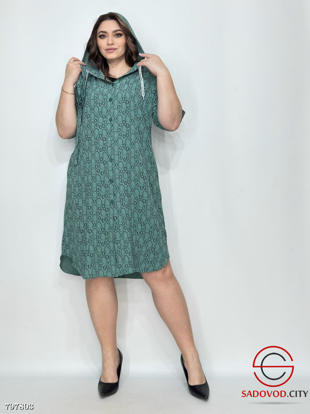 платье женское с капюшоном