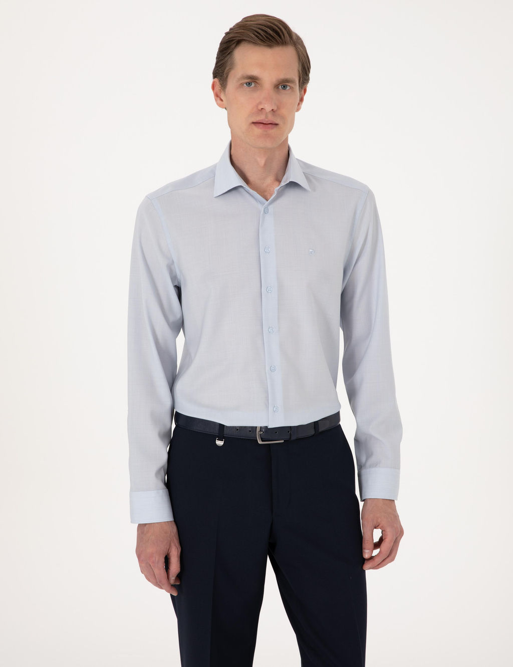 A__k Mavi Slim Fit Uzun Kollu G_mlek - Pierre cardin фото 3