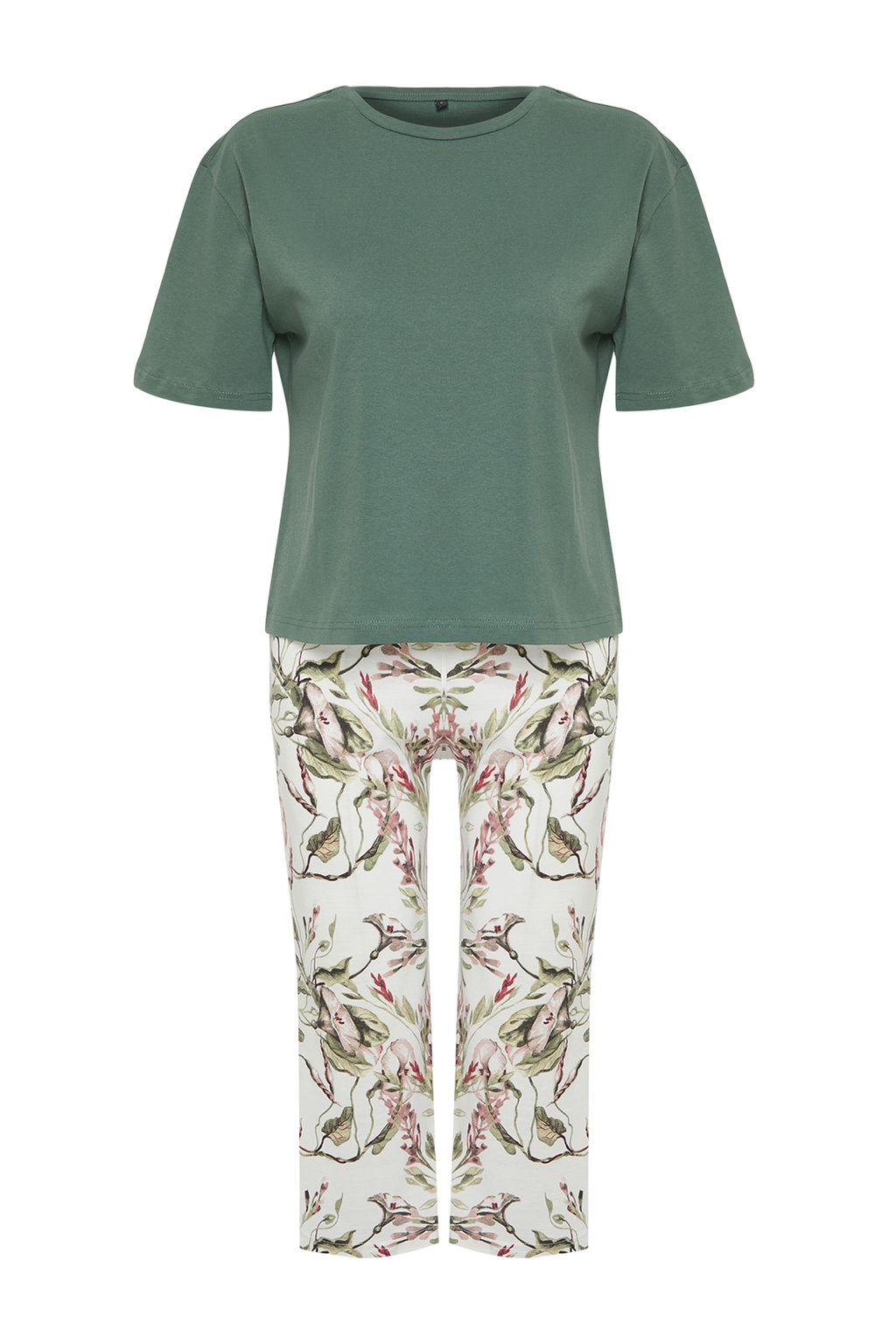 Trendyolmilla Lacivert Cicekli Kapri Orme Pijama Tak?m? THMSS24PT00216  фото 12