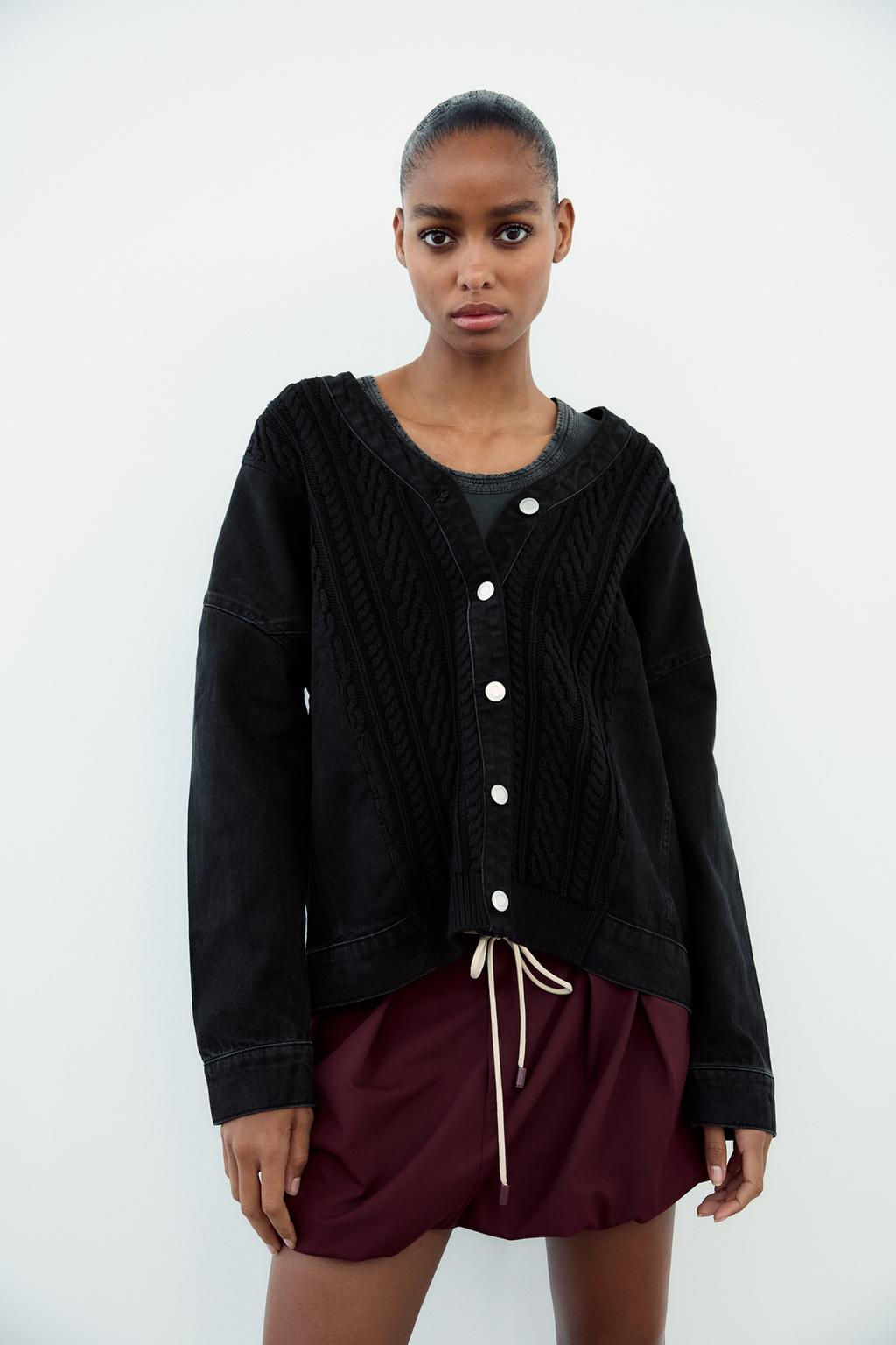 KNIT AND DENIM JACKET - Zara фото 3