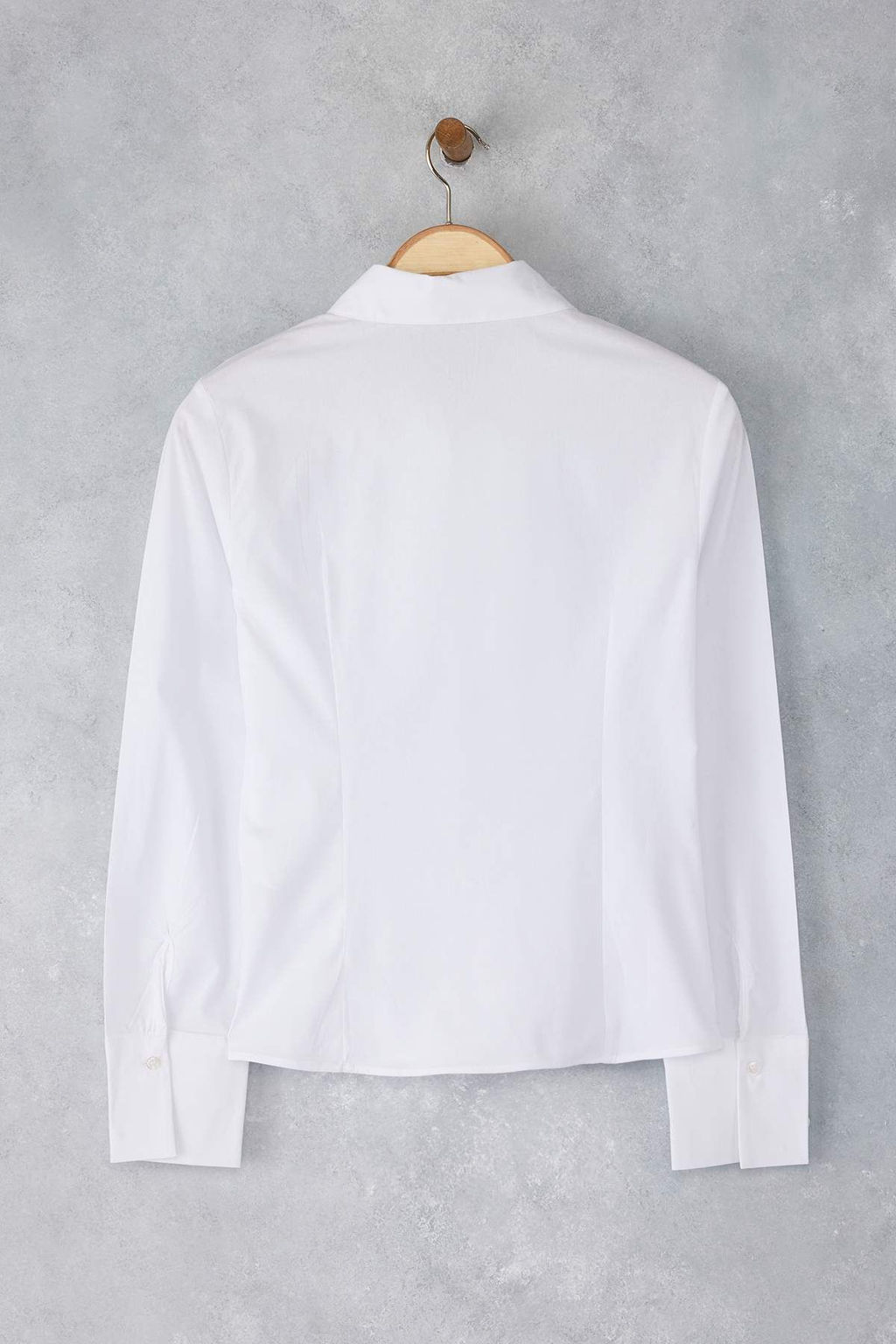 Beyaz Bele Oturan Fitted Dokuma Gomlek TWOAW26GO00022 - Trendyolmilla фото 12