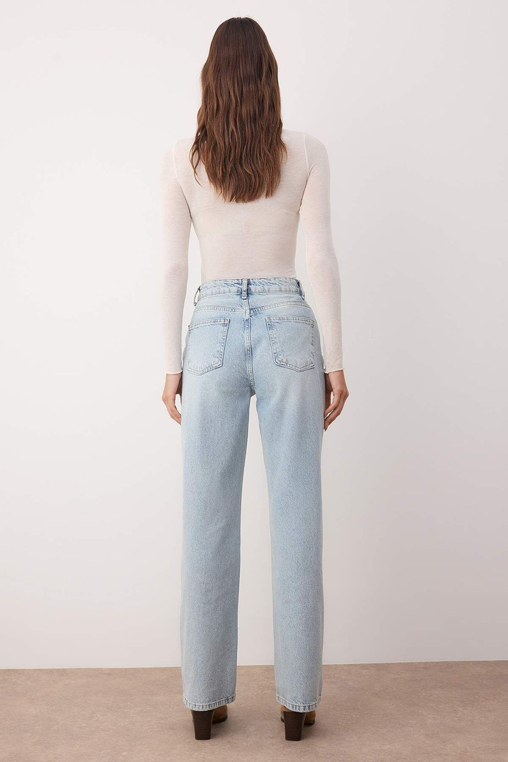 Ac?k Mavi-6001 Yuksek Bel Wide Leg Jeans TWOAW24JE00074