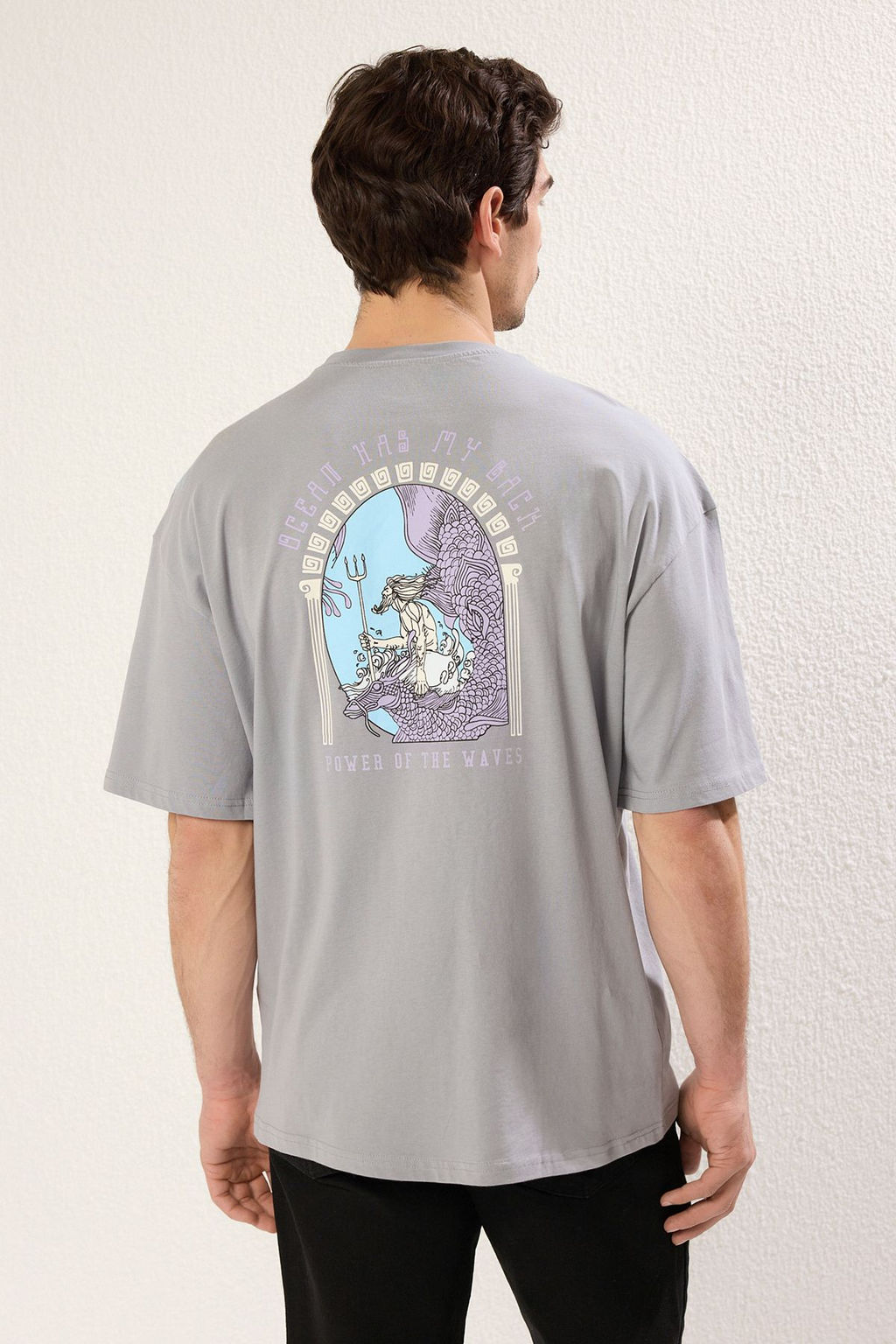 TRENDYOL MAN Lacivert Oversize/Genis Kesim K?sa Kollu Sanat Bask?l? 100% Pamuklu T-Shirt TMNSS21TS3559 - Trendyolmilla фото 3