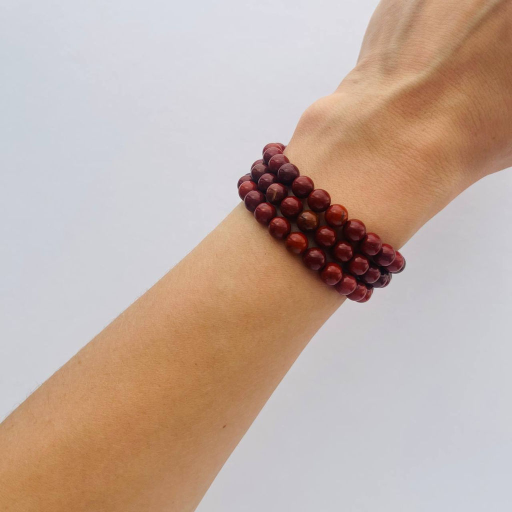 Бусины для украшений из красной Яшмы (64 бусины) 38 см