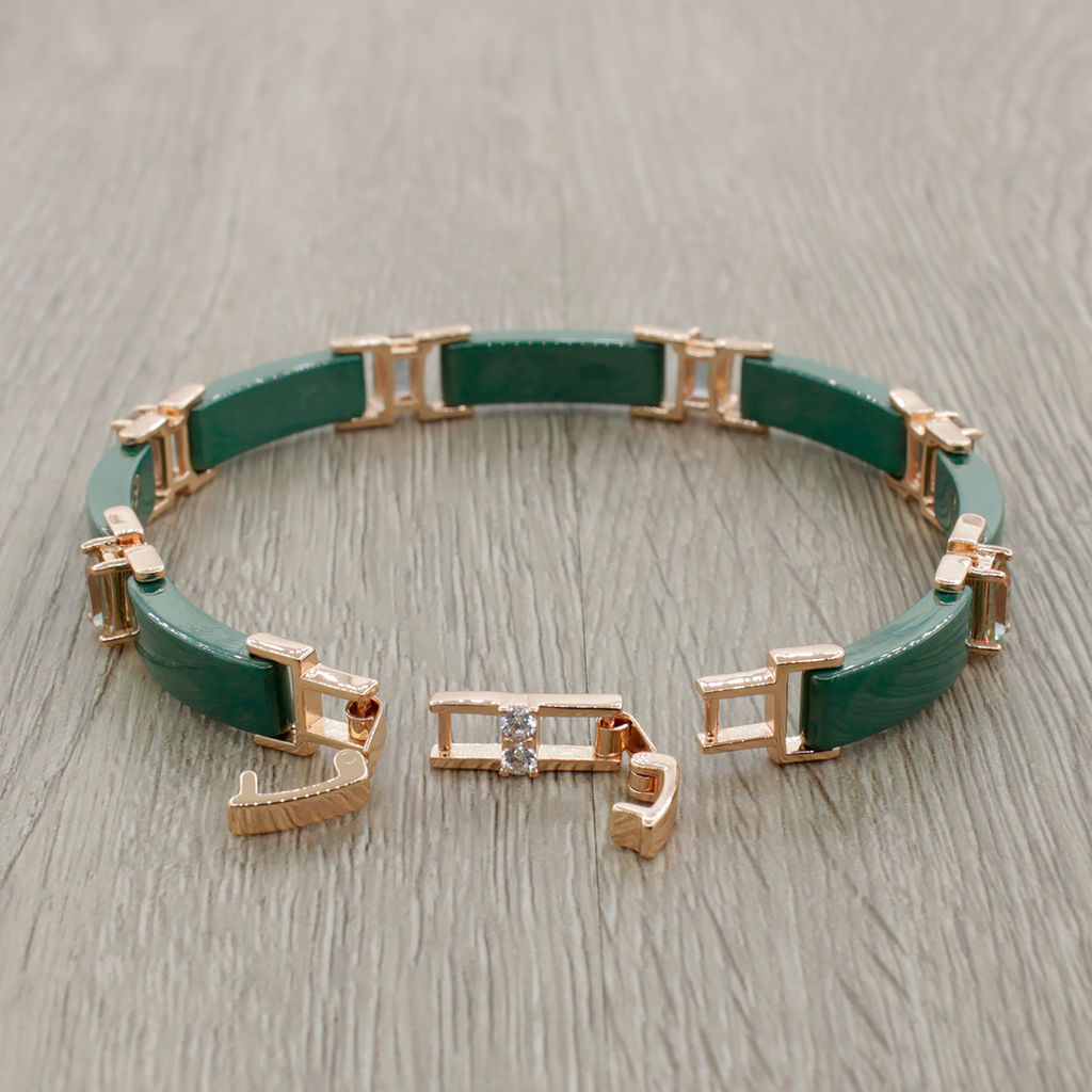 Браслет Лилу из зеленой керамики с Султанитом покрытие под золото - Agat77 фото 2