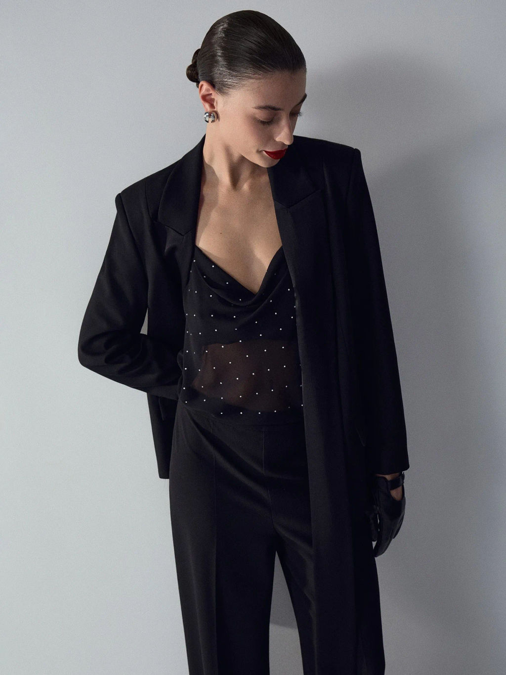 EMKA // Жакет-смокинг с атласной отделкой  фото 5