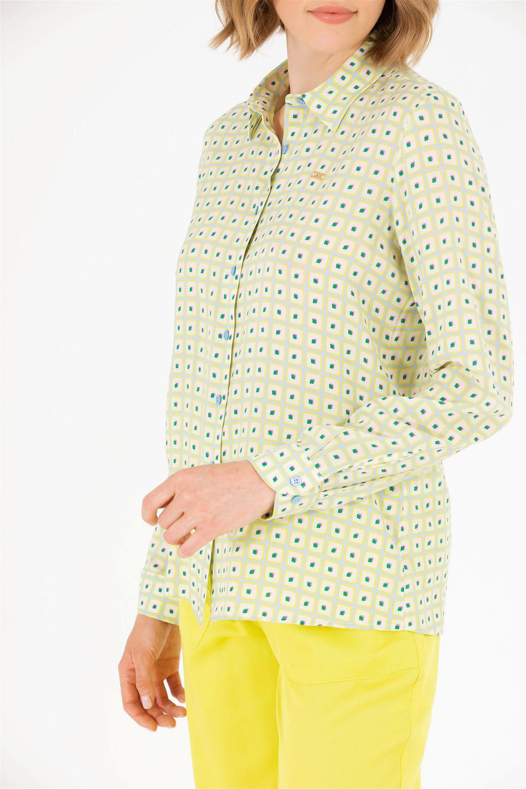 Женская синяя рубашка с длинным рукавом Неожиданная скидка в корзине - U.s. polo assn фото 6