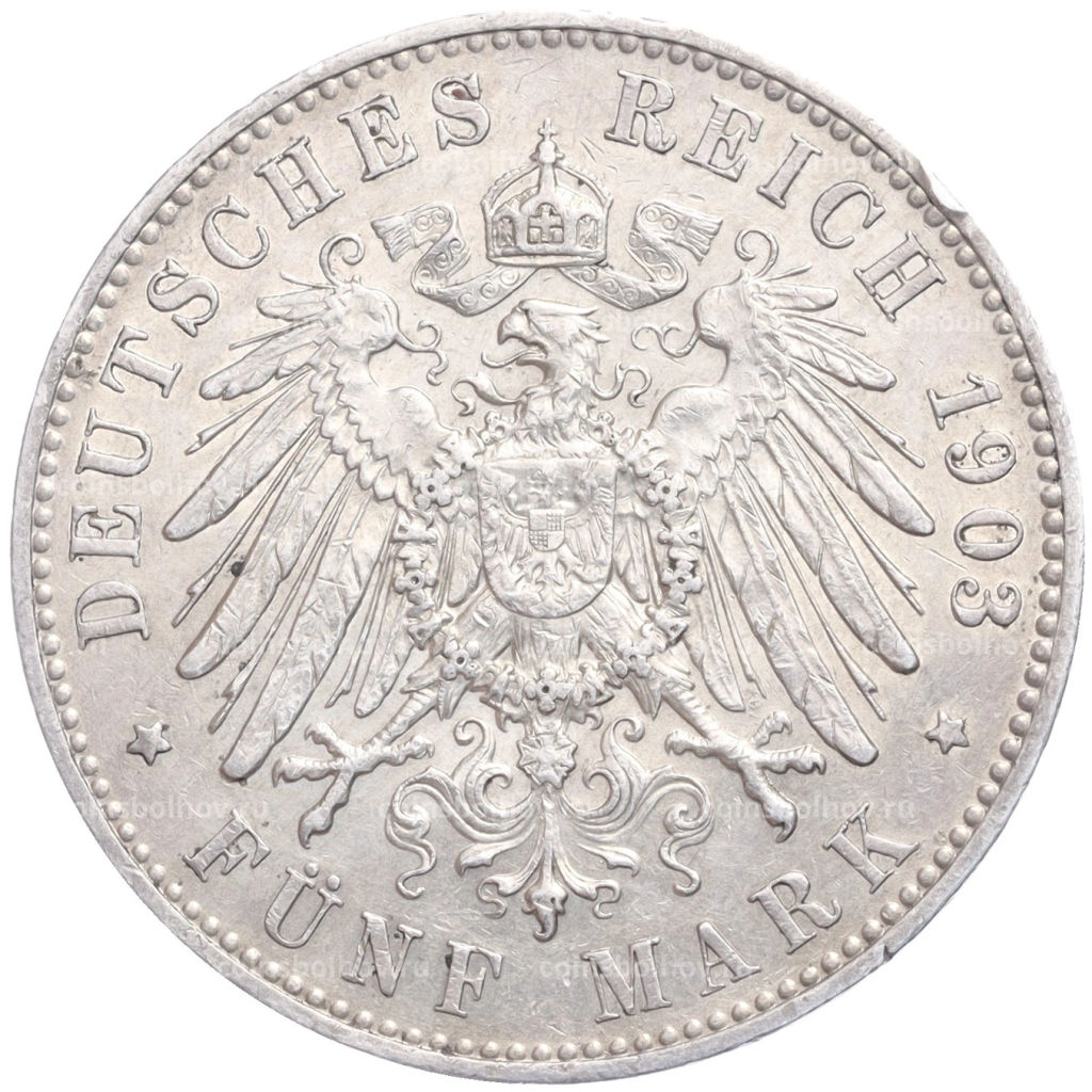 5 марок 1903 года E Германия (Саксония)