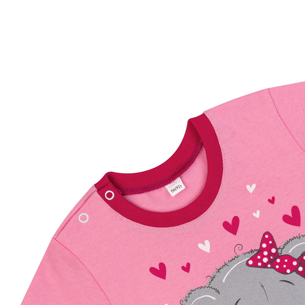 Костюм детский розовый/темная малина принт мишка 7057п (80, 52)