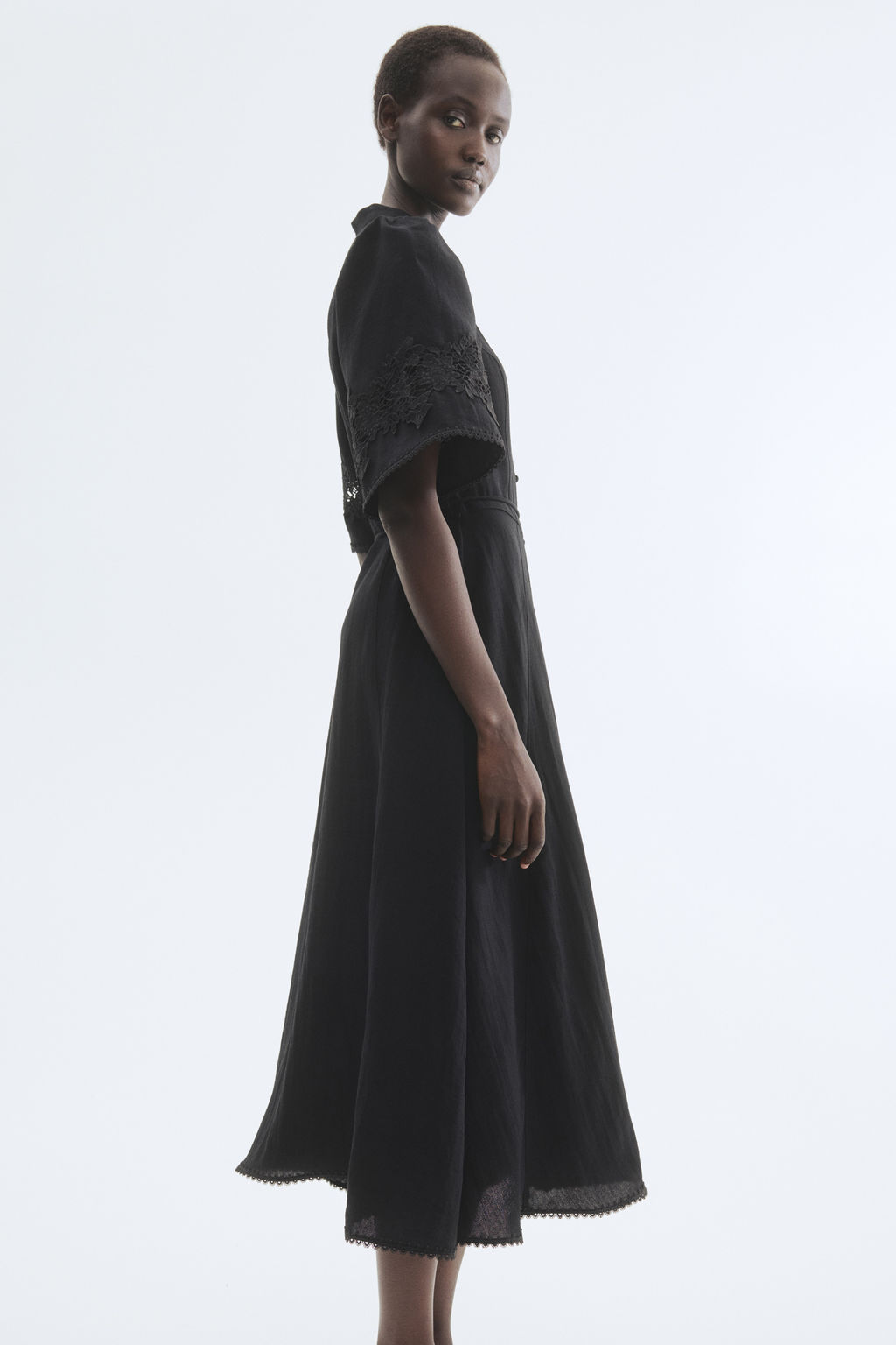 Vestido efecto arrugado con bordado ingl?s - H&m фото 4