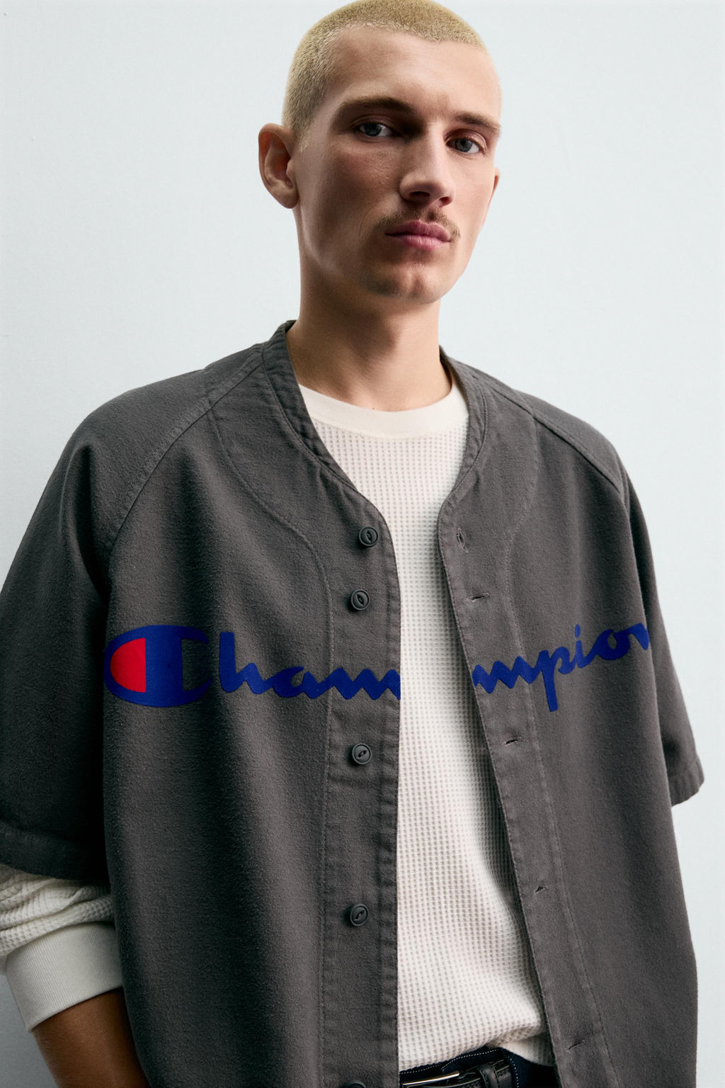 CHAMPION ® X ZARA PRINTED BASEBALL SHIRT  фото 6