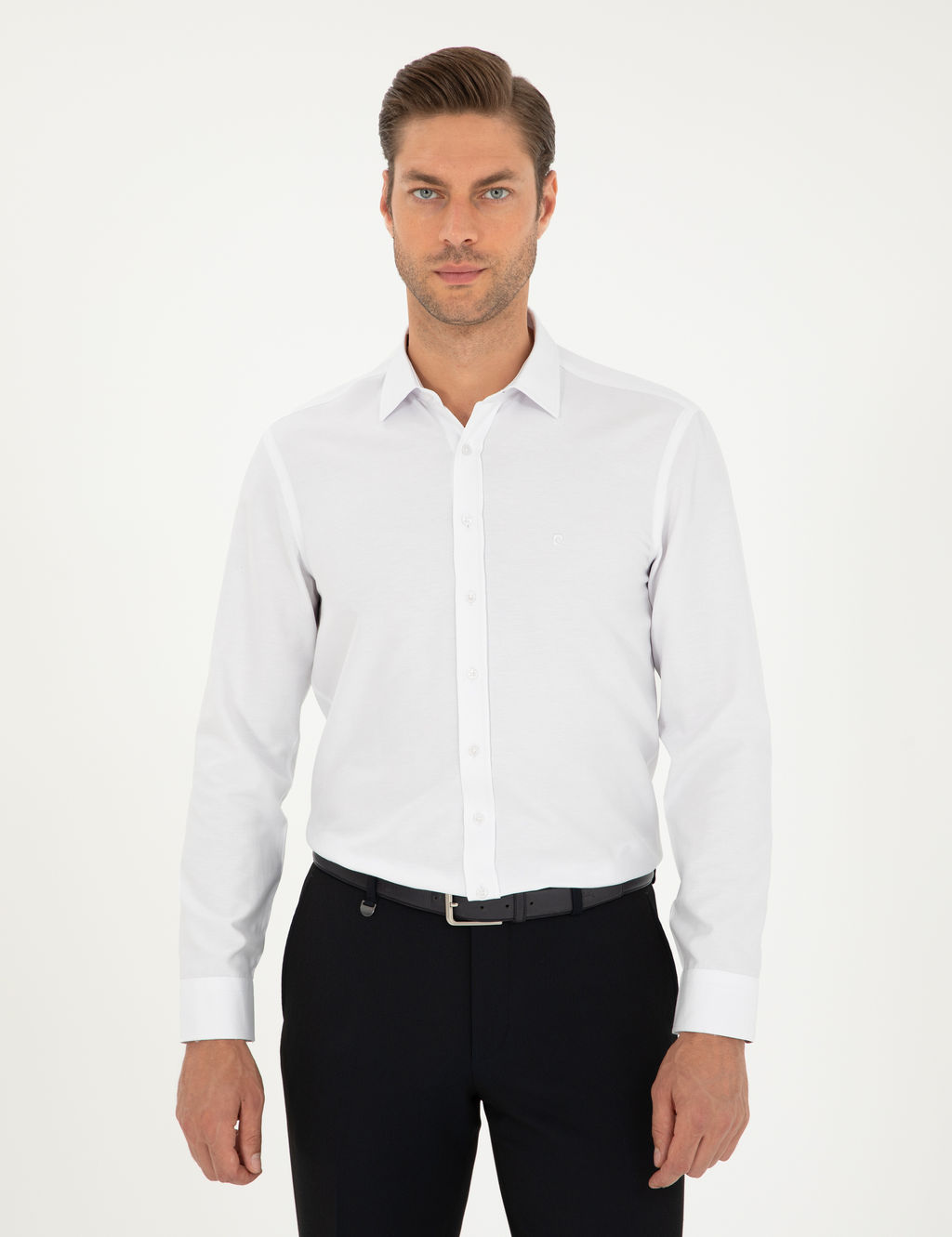 Beyaz Oxford Slim Fit Uzun Kollu G_mlek