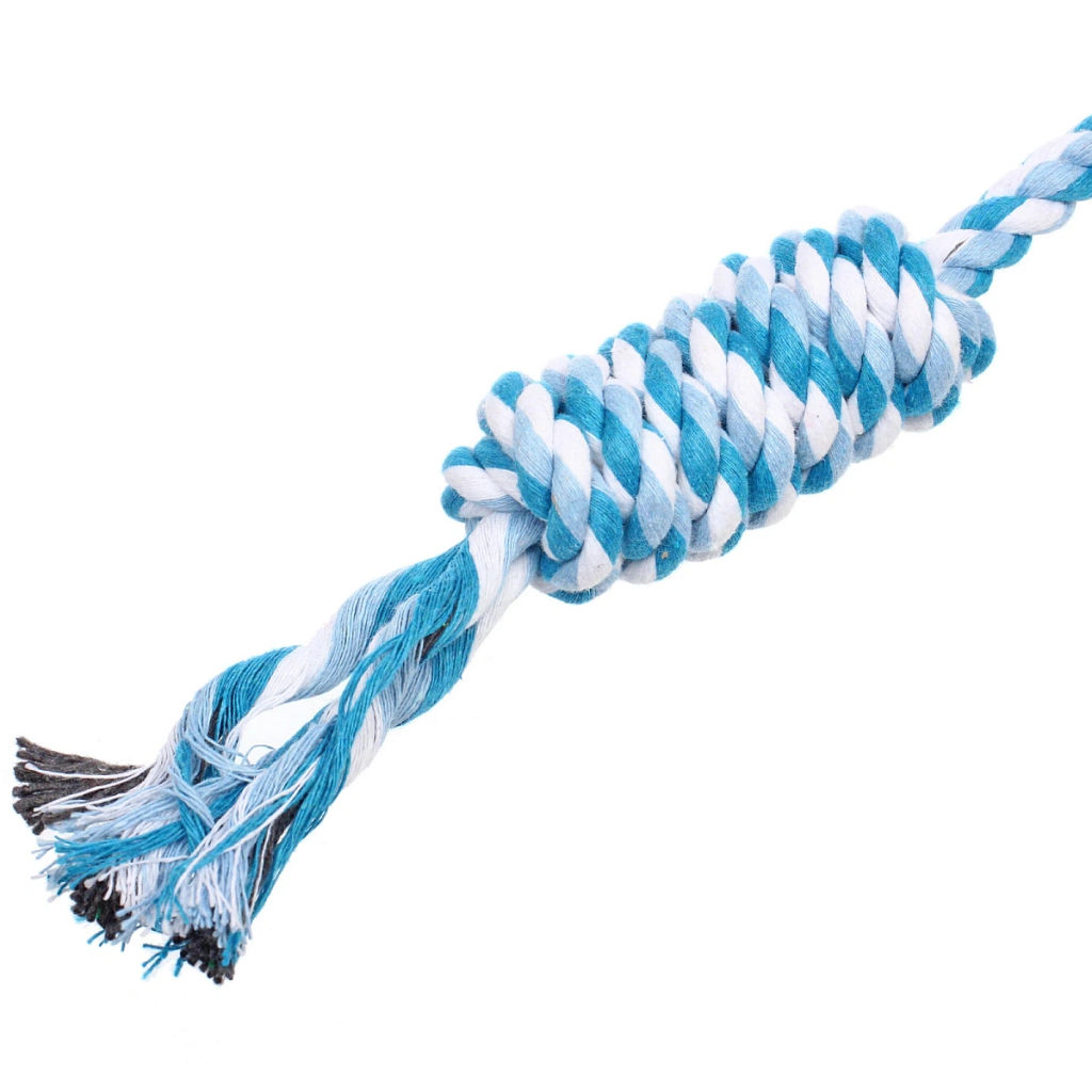 Цена за 3 шт. Игрушка - канат для собак средних и крупных пород "НЕСКУЧАЙКА", цвет синий/голубой, 47см