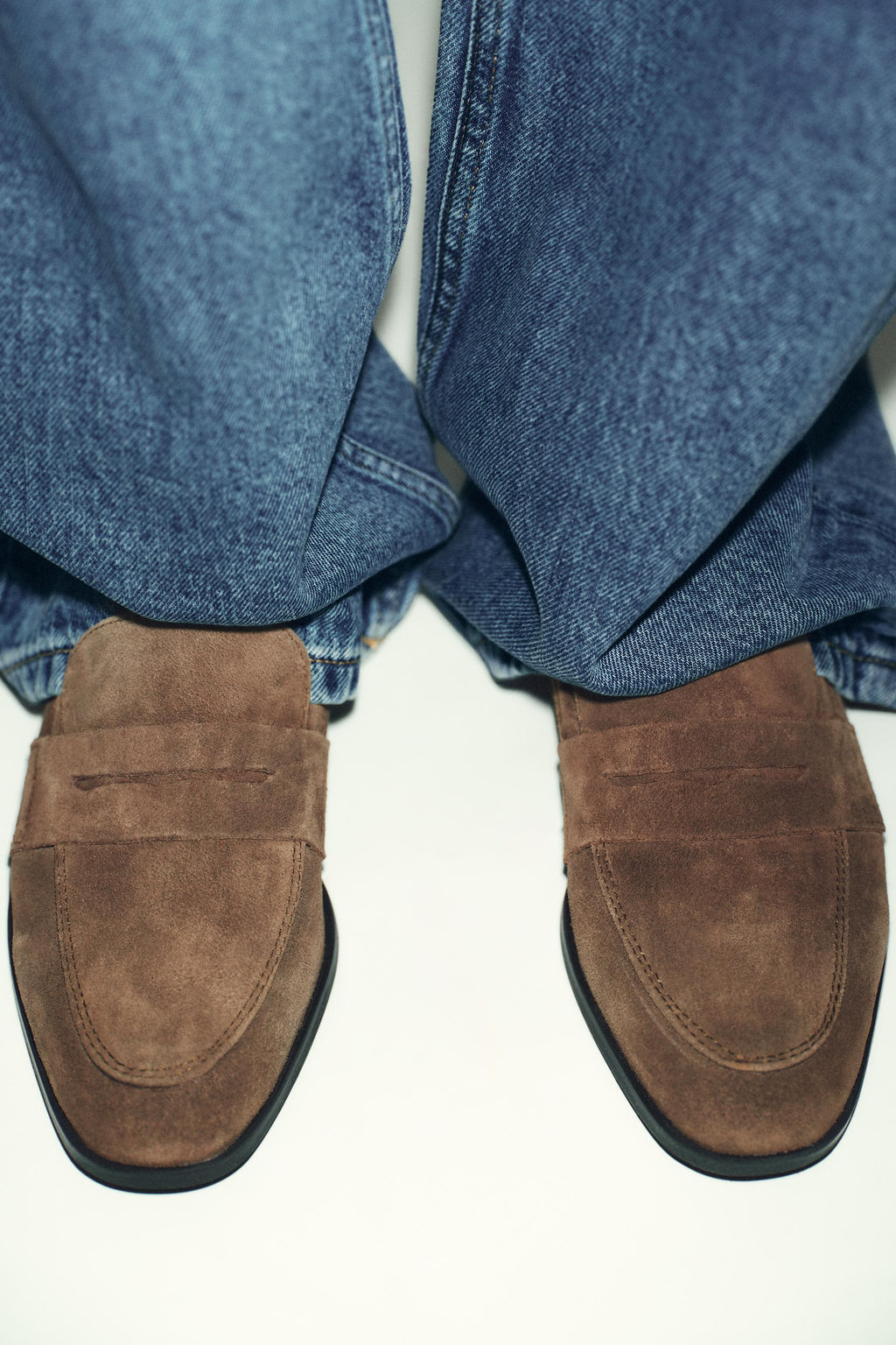 FLAT SPLIT SUEDE LOAFERS - Zara фото 7