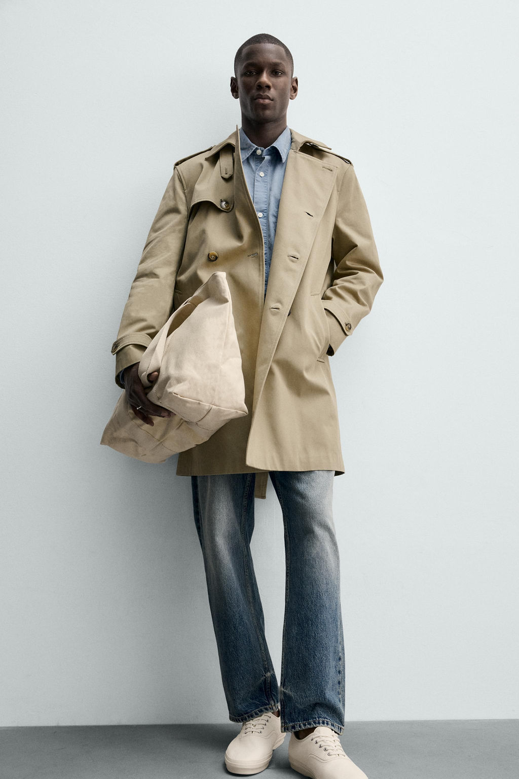TRENCH CRUZADO REGULAR FIT / Beige - Zara фото 8