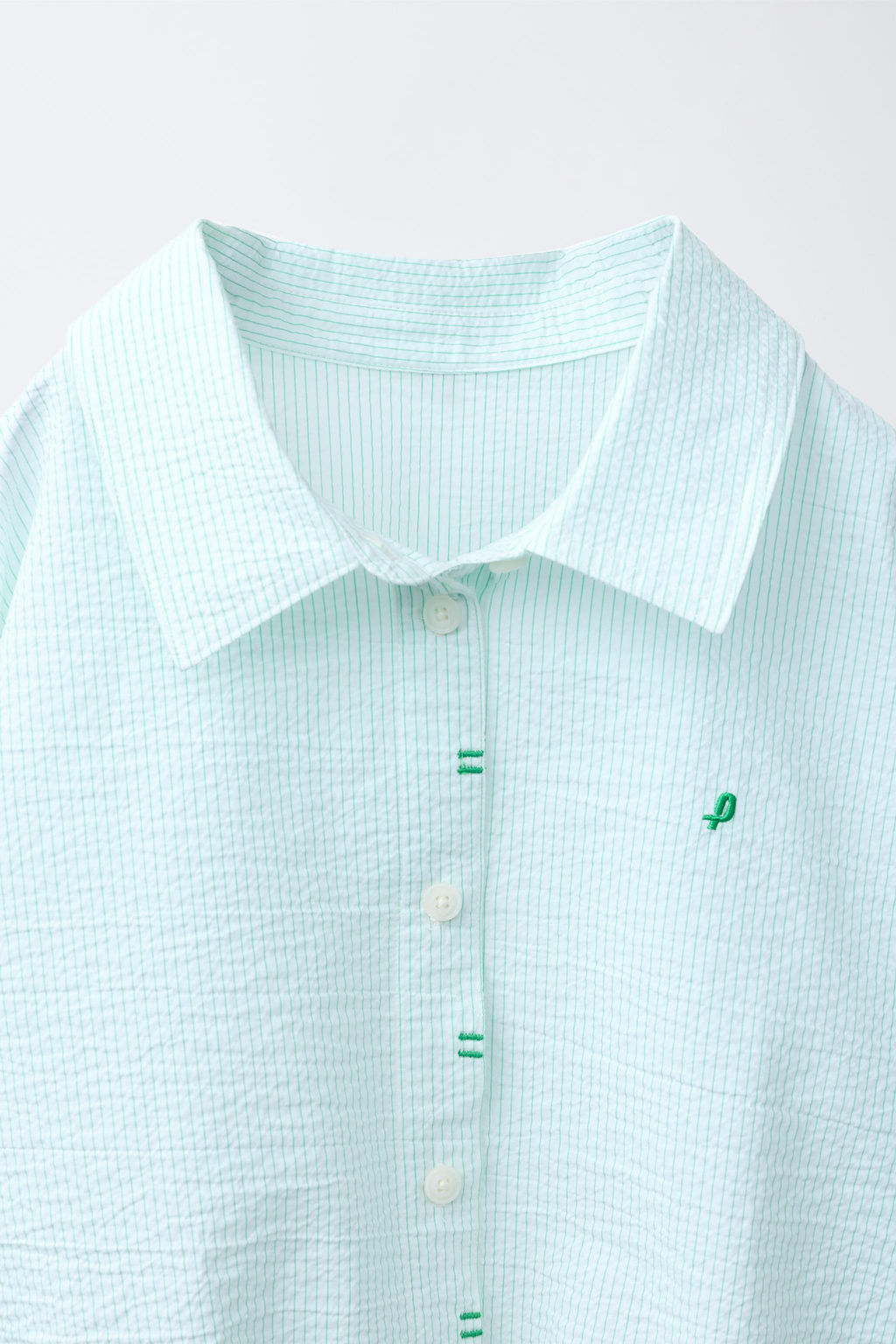 CAMISA RAYAS PENN  / Verde / Crudo - Zara фото 4