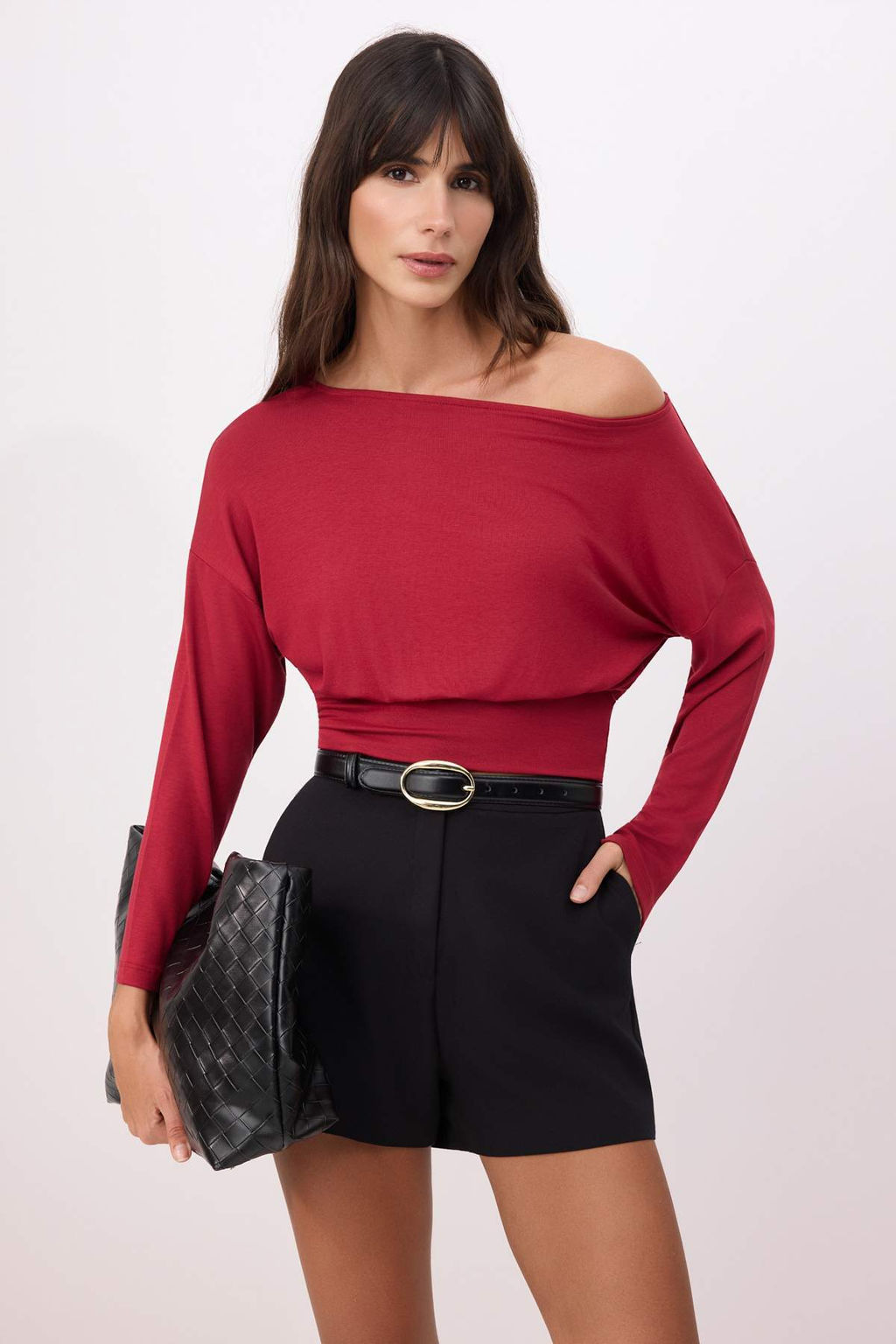 Siyah Fitted/Vucuda Oturan Kay?k Yaka Uzun Kollu Premium Yumusak Orme Bluz TWOSS26BZ00344 - Trendyolmilla фото 5