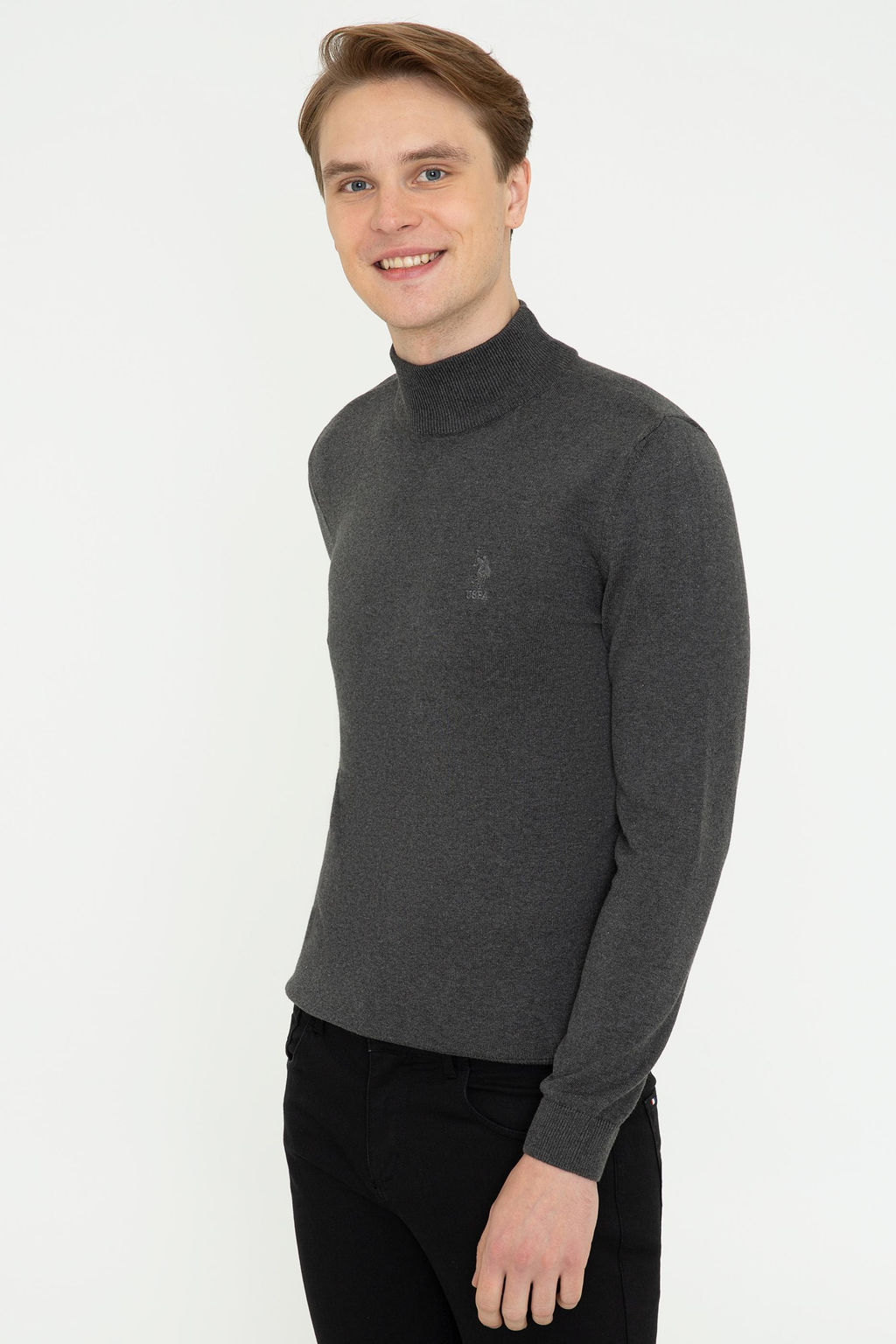 Erkek Antrasit Melanj Basic Kazak