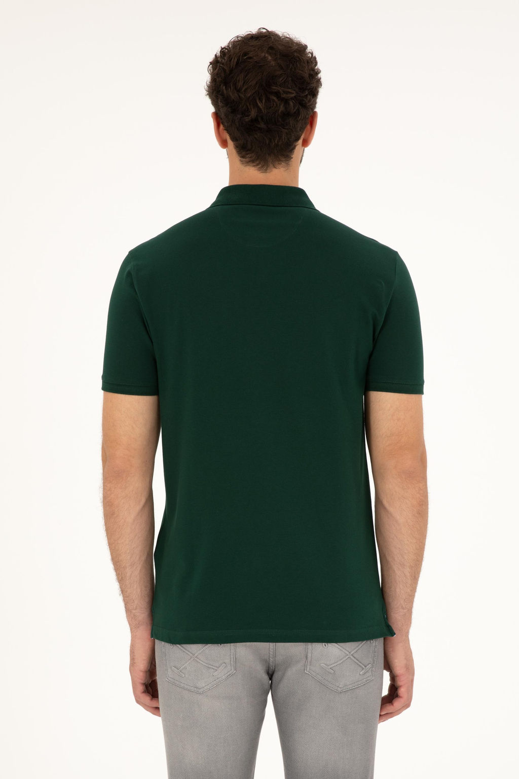 U. S. Polo Assn / Мужская темно-зеленая базовая футболка - U.s. polo assn фото 5