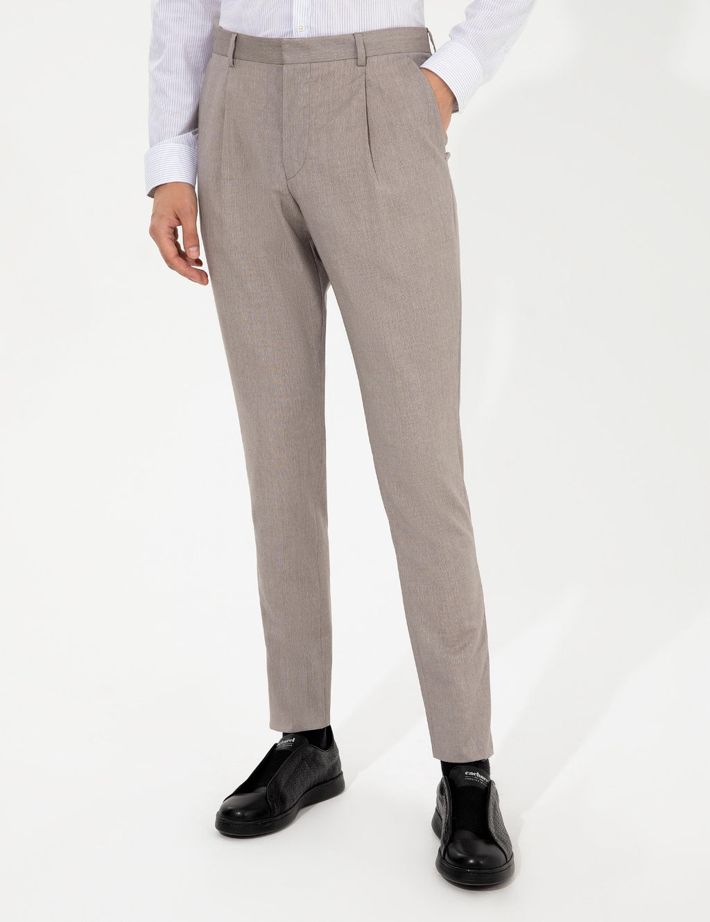 Бежевые брюки из ткани - Cacharel фото 2