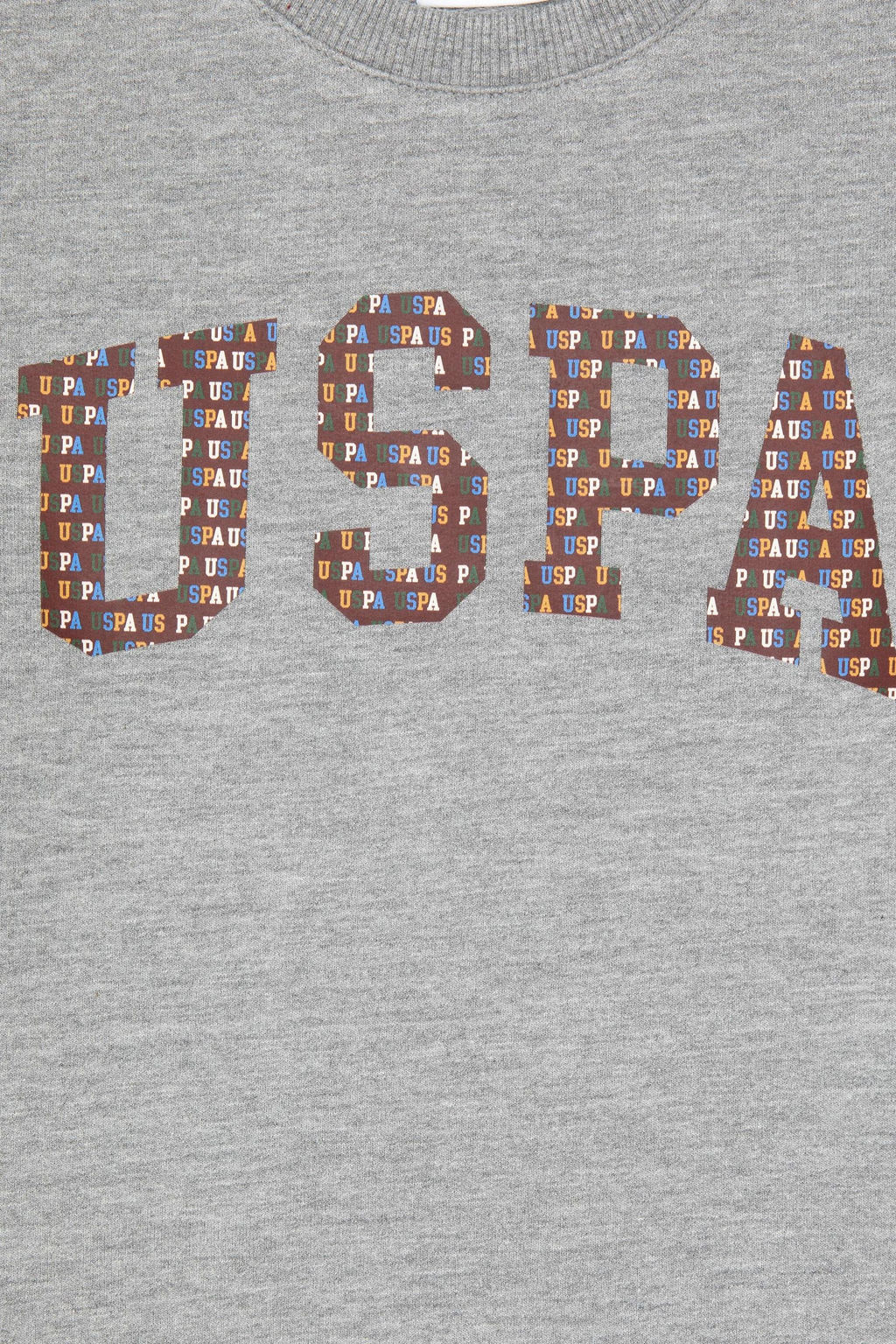 Erkek _ocuk Gri Melanj Bisiklet Yaka Sweatshirt - U.s. polo assn фото 3