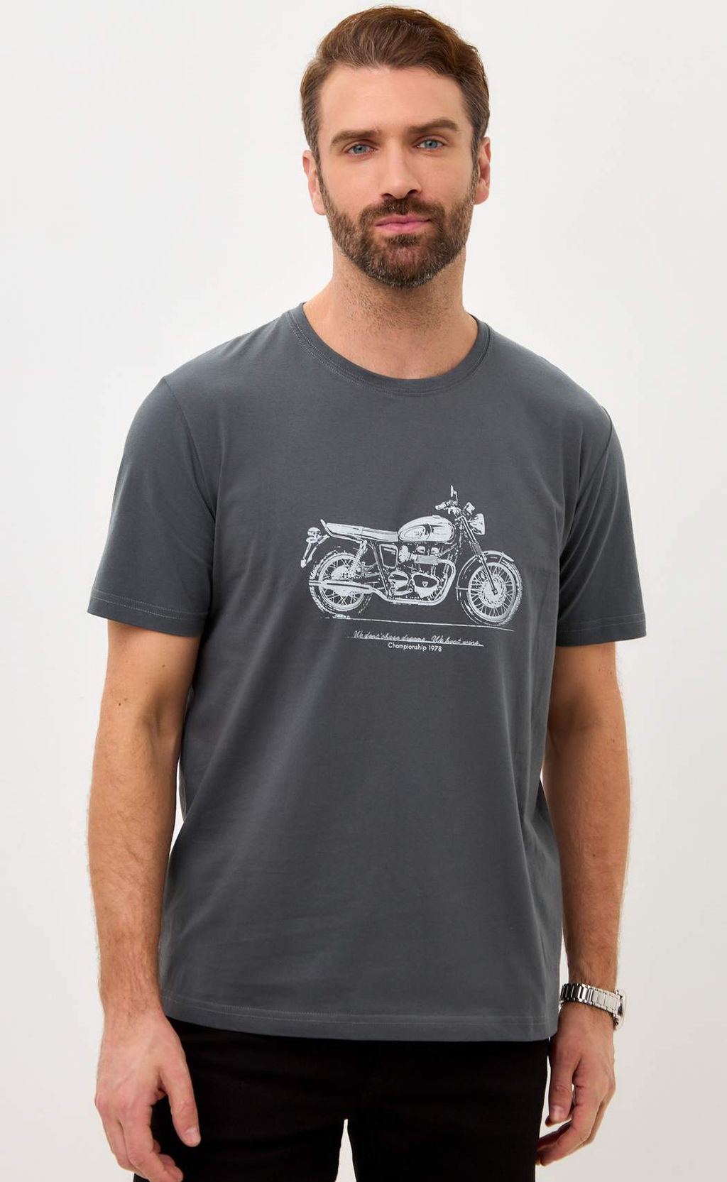 Футболка мужская с принтом F011-06-30 тёмно-серая - Fine joyce фото 11