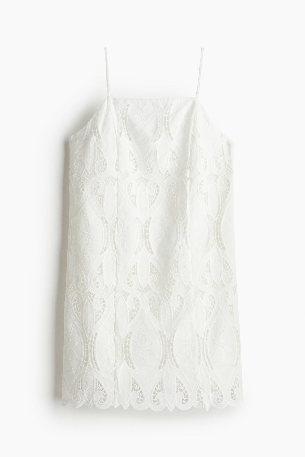 Vestido de tirantes espagueti con bordado ingles - H&m фото 6