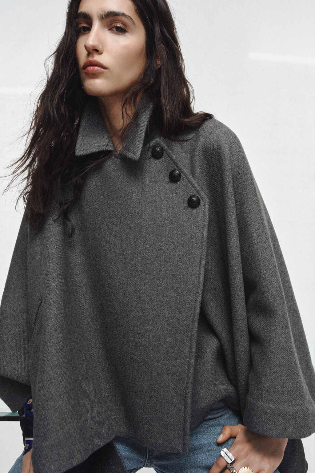 ZW COLLECTION WOOL BLEND CAPE LIMITED EDITION - Zara фото 6