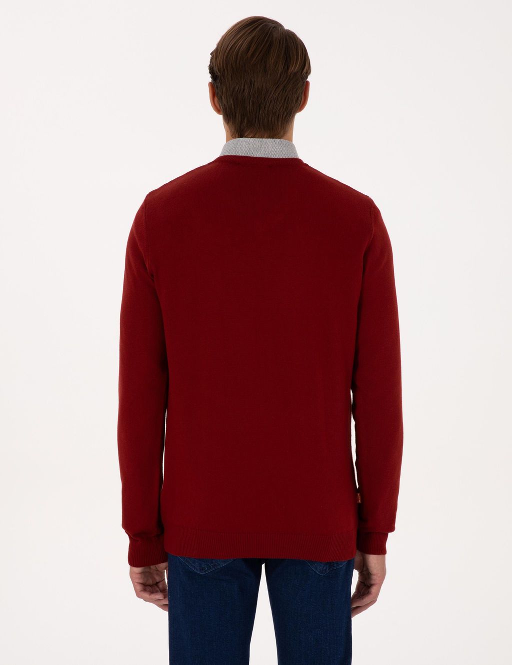 Kiremit Slim Fit V Yaka Basic Triko Kazak - Pierre cardin фото 5