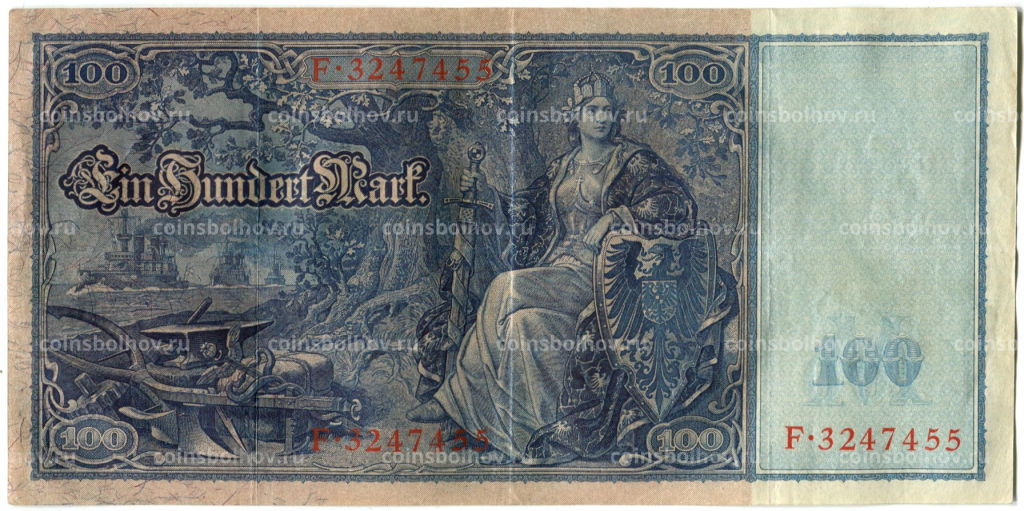 Банкнота 100 марок 1910 года Германия