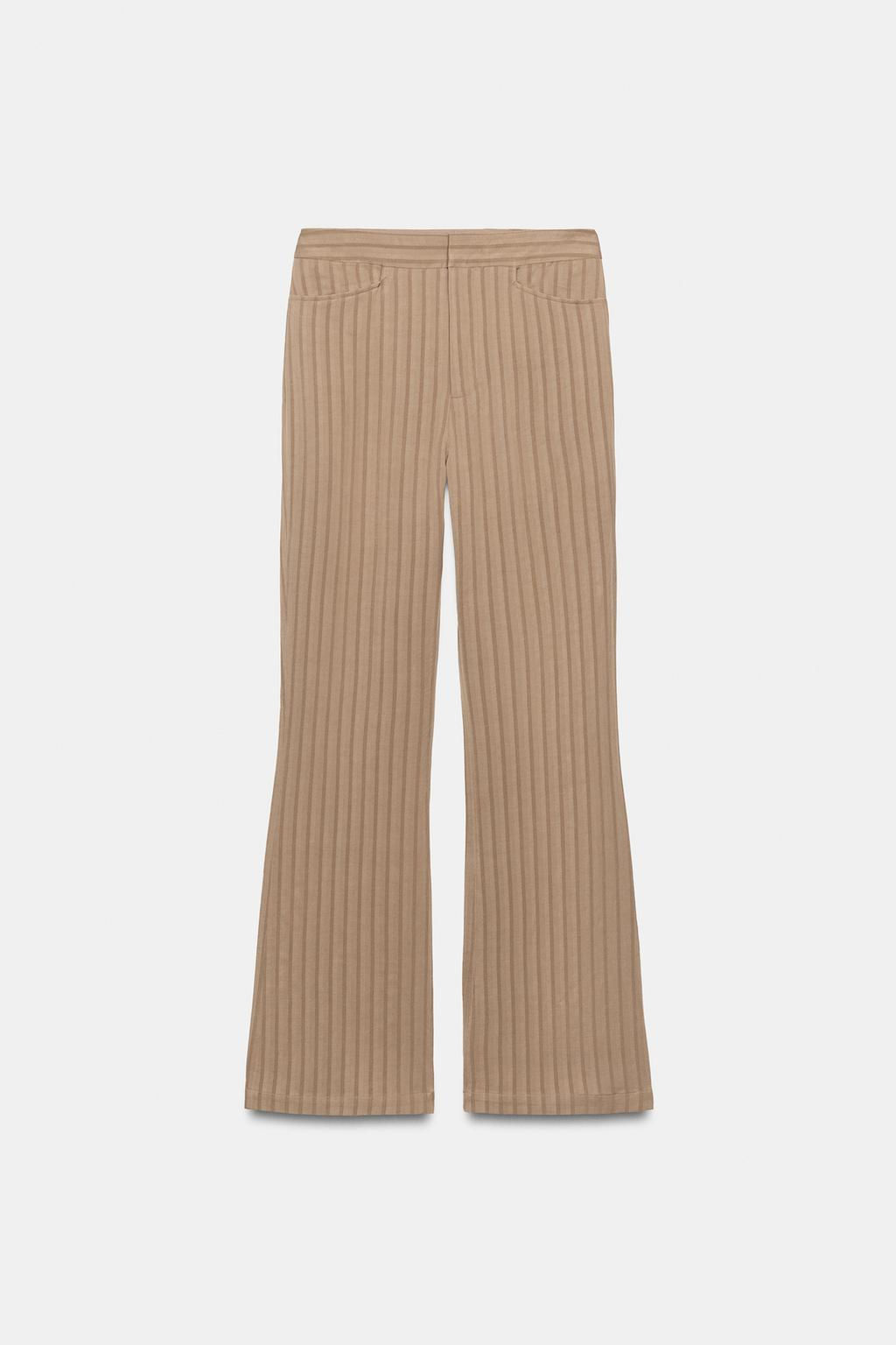 ZW COLLECTION FLARE STRIPED TROUSERS - Zara фото 6