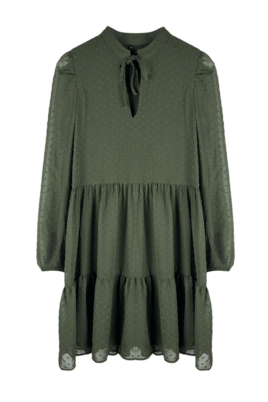 Trendyolmilla Siyah Duz Genis Kesim Puantiye Sifon Kumasl? Dokuma K?sl?k Elbise TWOAW25EL00276  фото 6